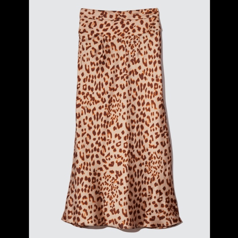 Free People Leopard Print Midi Skirt NWOT